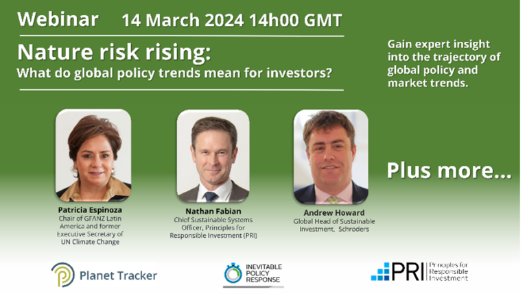 Nature risk rising: Watch the webinar recording and hear from global climate leaders Patricia Espinosa, Nathan Fabian, & Andy Howard